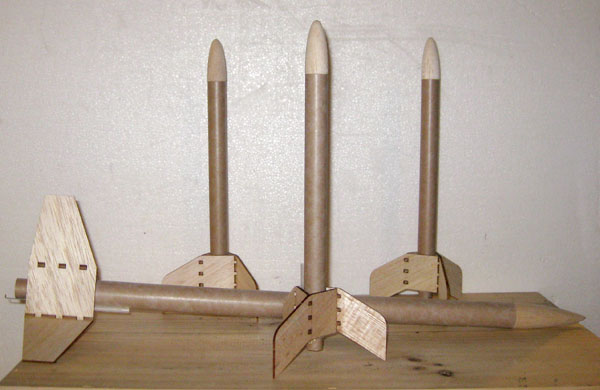 Rockets built by Matthew, Miranda, and Miranda's friends