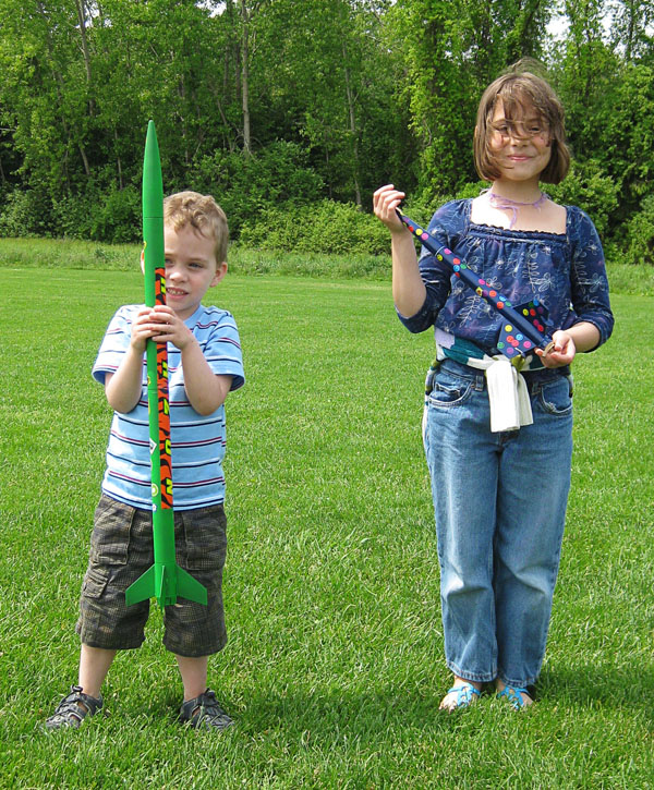 My kids with their first rockets